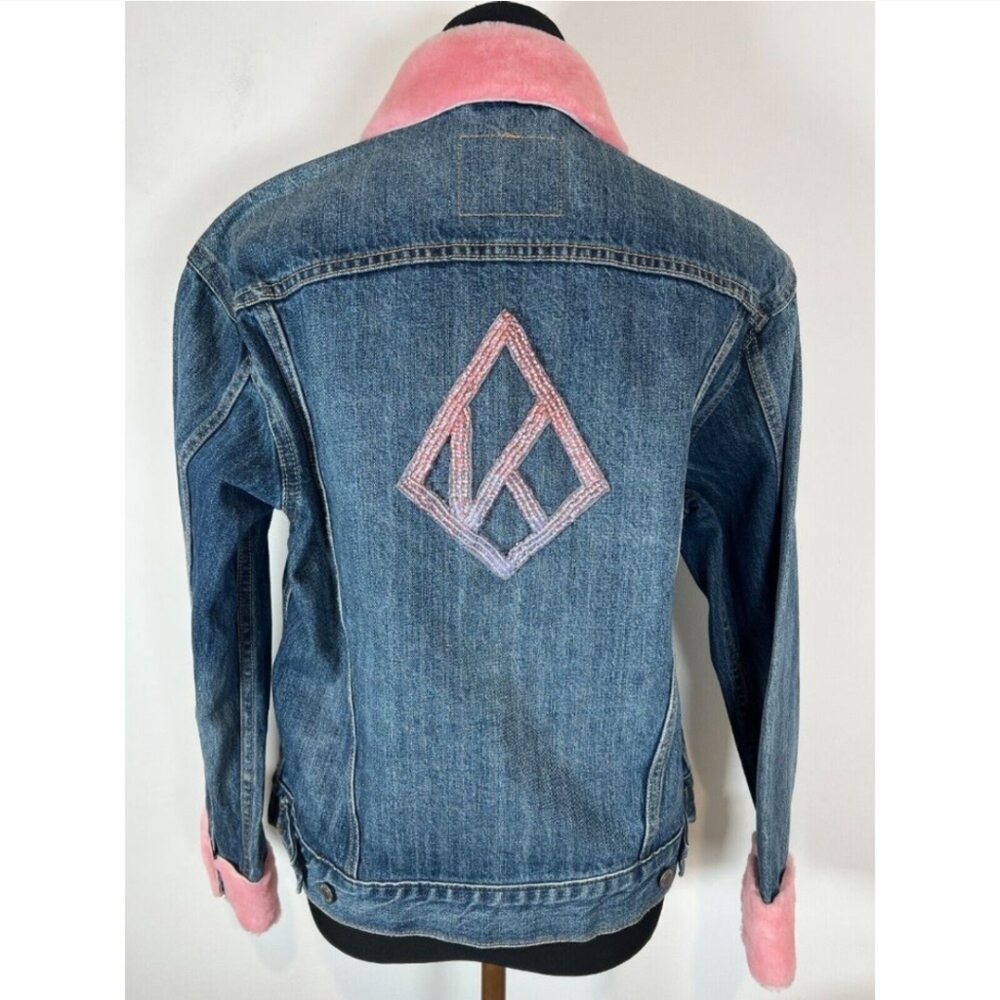 LEVI'S X THERMA KOTA | Women's Custom Denim w/ Pink Shearling Button Up … - Picture 4 of 7